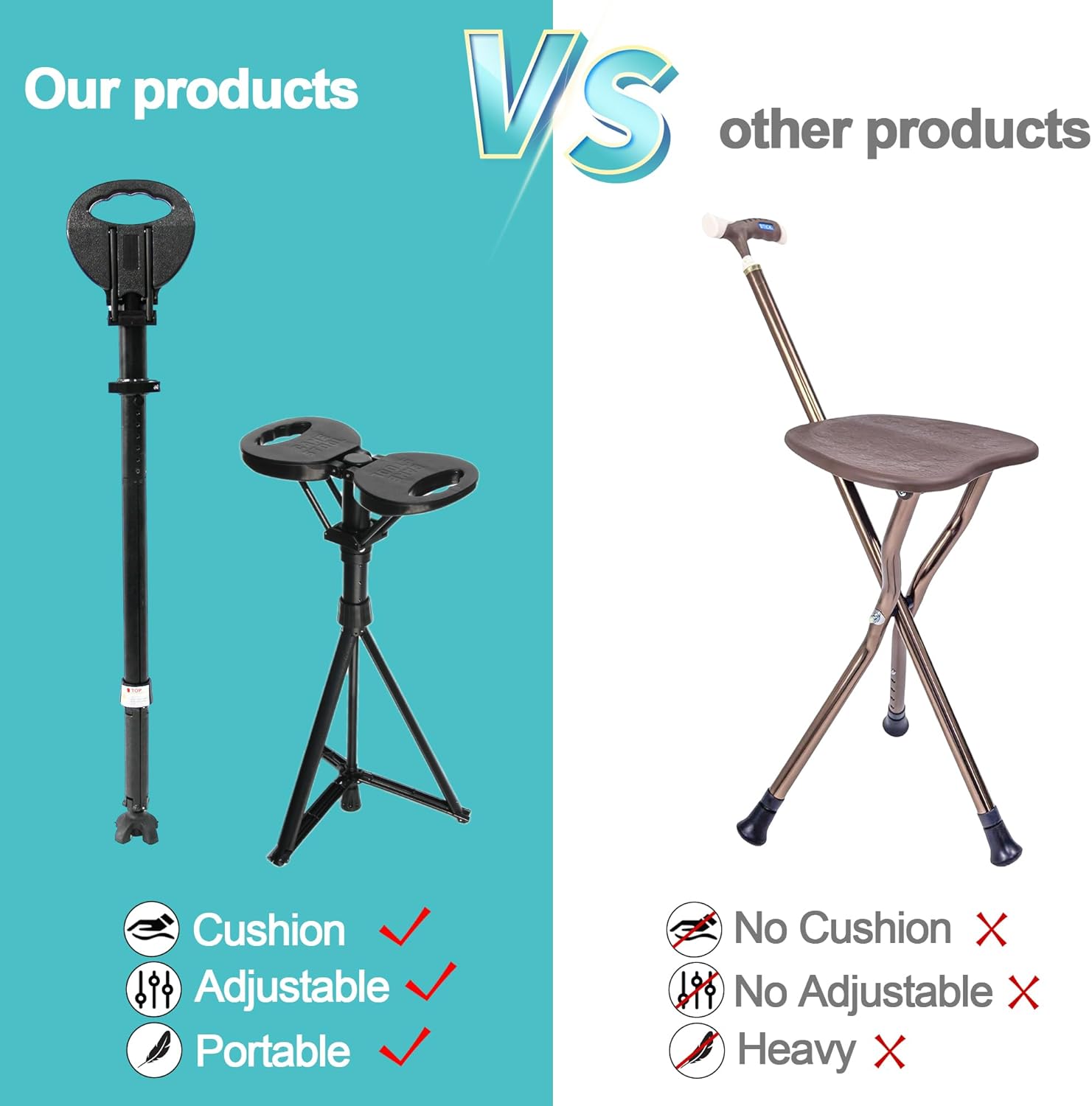 Aluminium Alloy Cane Stool