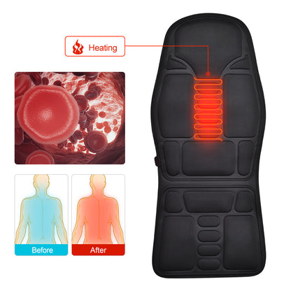 Full Body Electric Massage Seat Cushion |  Heated Vibration Massager for Car & Office