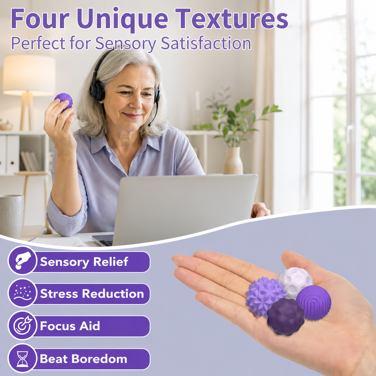 Silicone Magnetic Fidget Balls for Seniors | Stress Relief Hand Therapy Toy