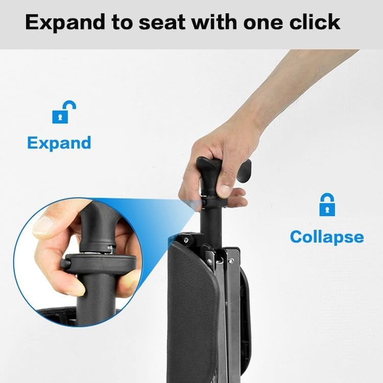 mobility cane with folding chair