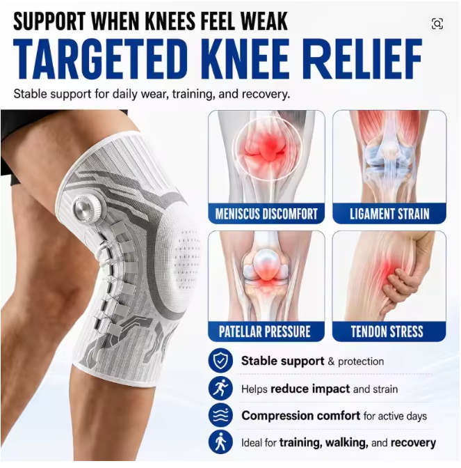 Professional Knee Brace Patella Support Joint Pain Relief Meniscus Support Compression Sleeve for Running Basketball Men Women