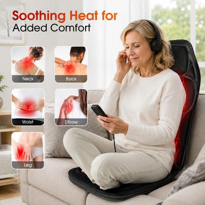 Full Body Electric Massage Seat Cushion |  Heated Vibration Massager for Car & Office
