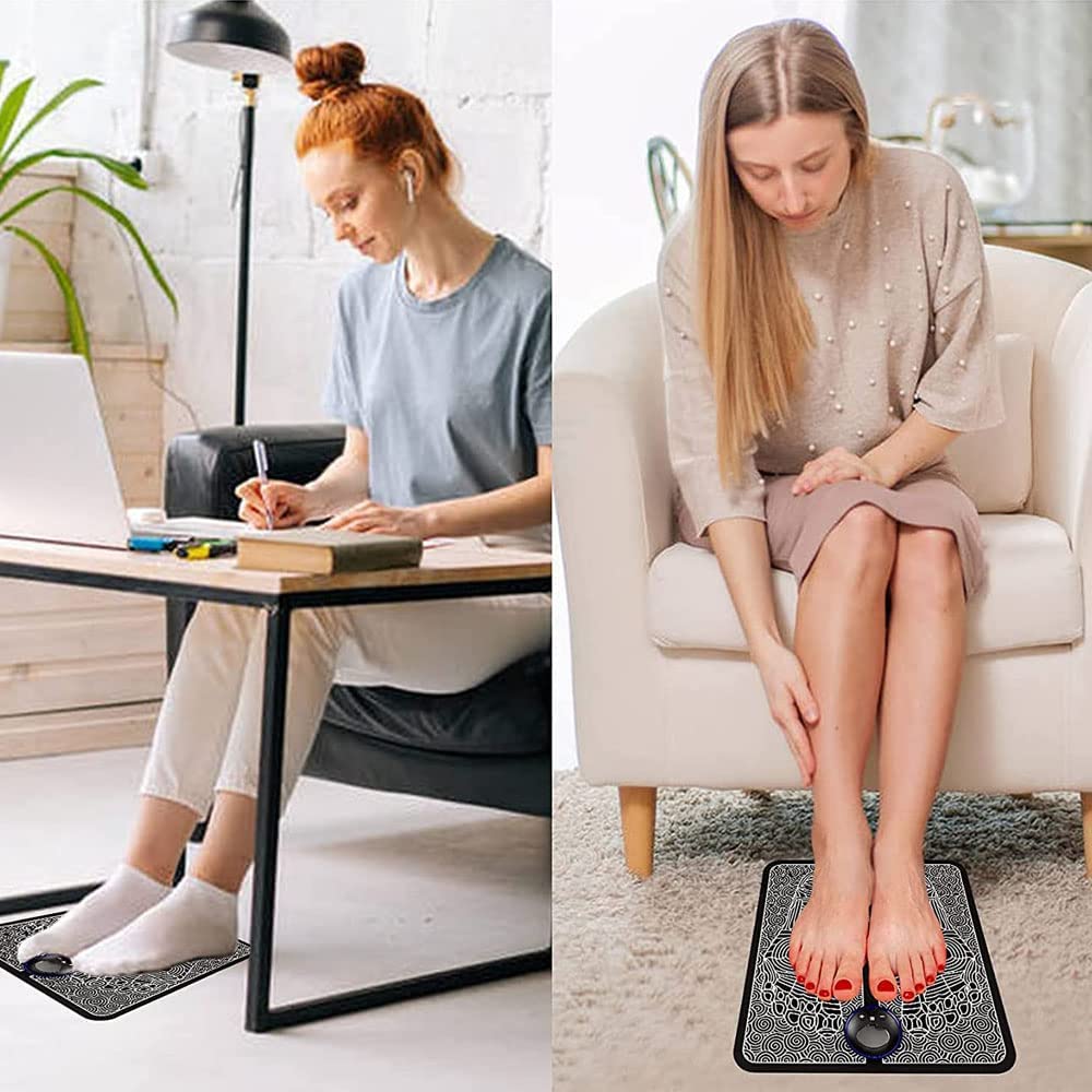 EMS Foot Massager Pad – 8 Modes, USB Rechargeable Relief