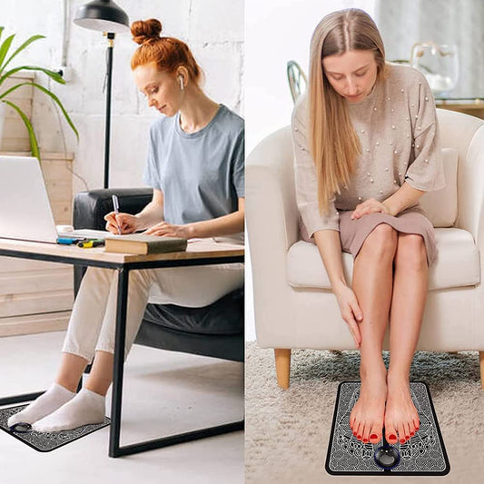 EMS Foot Massager Pad – 8 Modes, USB Rechargeable Relief