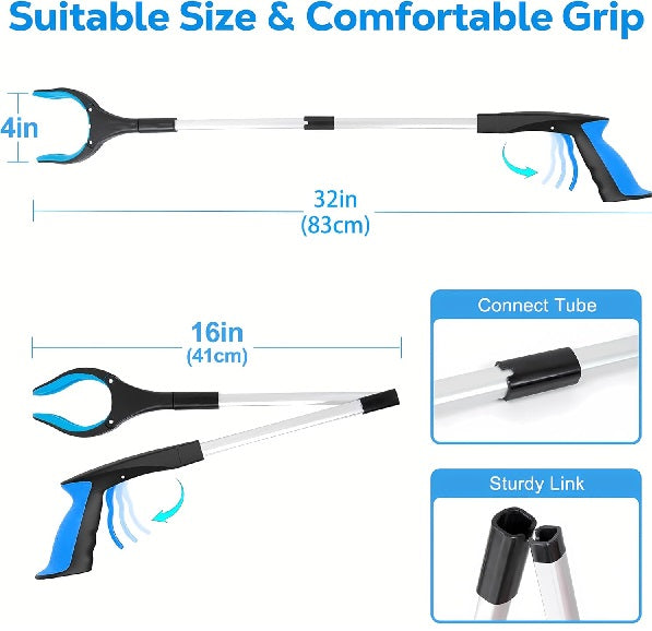 folding grabber pickup tool for mobility aid